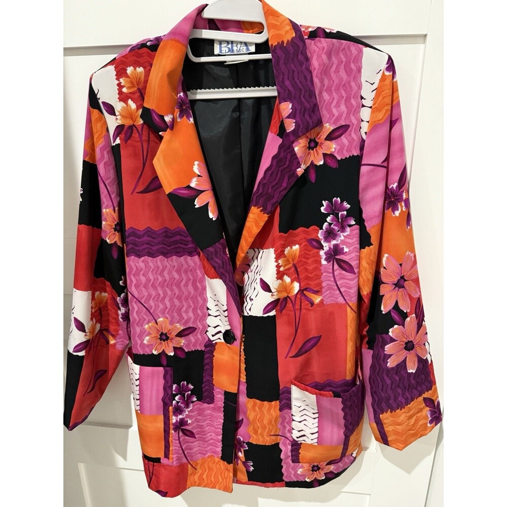 Vintage BFA Classics Jacket Women Size L Floral Printed